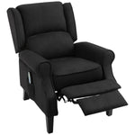 Black Massage Recliner Chair. Wingback Single Sofa with Vibration Massage, Heat, Push Back