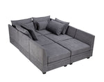 Modern Large U-Shape Modular Sectional Sofa, Convertible Sofa Bed with Reversible Chaise for Living Room, Storage Seat