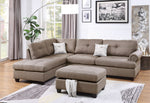 Sofa Mocha Dorris Fabric Cushion Sofa Chaise Ottoman Reversible Couch Pillows