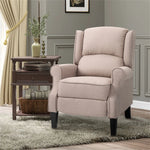 Dark Beige Recliner Chair. Wingback Single Sofa with Vibration Massage, Heat, Push Back