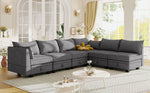 Modern Large U-Shape Modular Sectional Sofa, Convertible Sofa Bed with Reversible Chaise for Living Room, Storage Seat