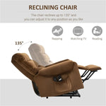 Brown Velvet Recliner Chair,Power Lift Chair with Vibration Massage, Remote Control