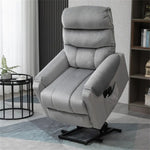 Grey Velvet Recliner Chair,Power Lift Chair with Vibration Massage, Remote Control