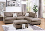 Sofa Mocha Dorris Fabric Cushion Sofa Chaise Ottoman Reversible Couch Pillows