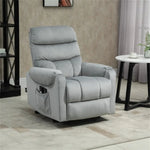 Grey Velvet Recliner Chair,Power Lift Chair with Vibration Massage, Remote Control