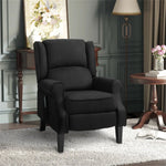 Black Massage Recliner Chair. Wingback Single Sofa with Vibration Massage, Heat, Push Back