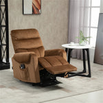 Brown Velvet Recliner Chair,Power Lift Chair with Vibration Massage, Remote Control