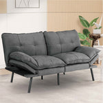 Sofa bed, Living room sofa bed, folding furniture, convertible full size sofa with adjustable back and armrests, linen, dark grey