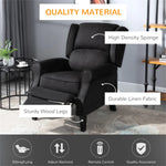 Black Massage Recliner Chair. Wingback Single Sofa with Vibration Massage, Heat, Push Back