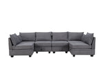 Modern Large U-Shape Modular Sectional Sofa, Convertible Sofa Bed with Reversible Chaise for Living Room, Storage Seat