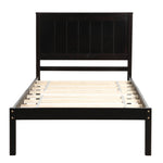 Platform Bed Frame with Headboard, Wood Slat Support, No Box Spring Needed,Twin, Espresso