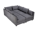 Modern Large U-Shape Modular Sectional Sofa, Convertible Sofa Bed with Reversible Chaise for Living Room, Storage Seat