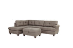 Sofa Mocha Dorris Fabric Cushion Sofa Chaise Ottoman Reversible Couch Pillows